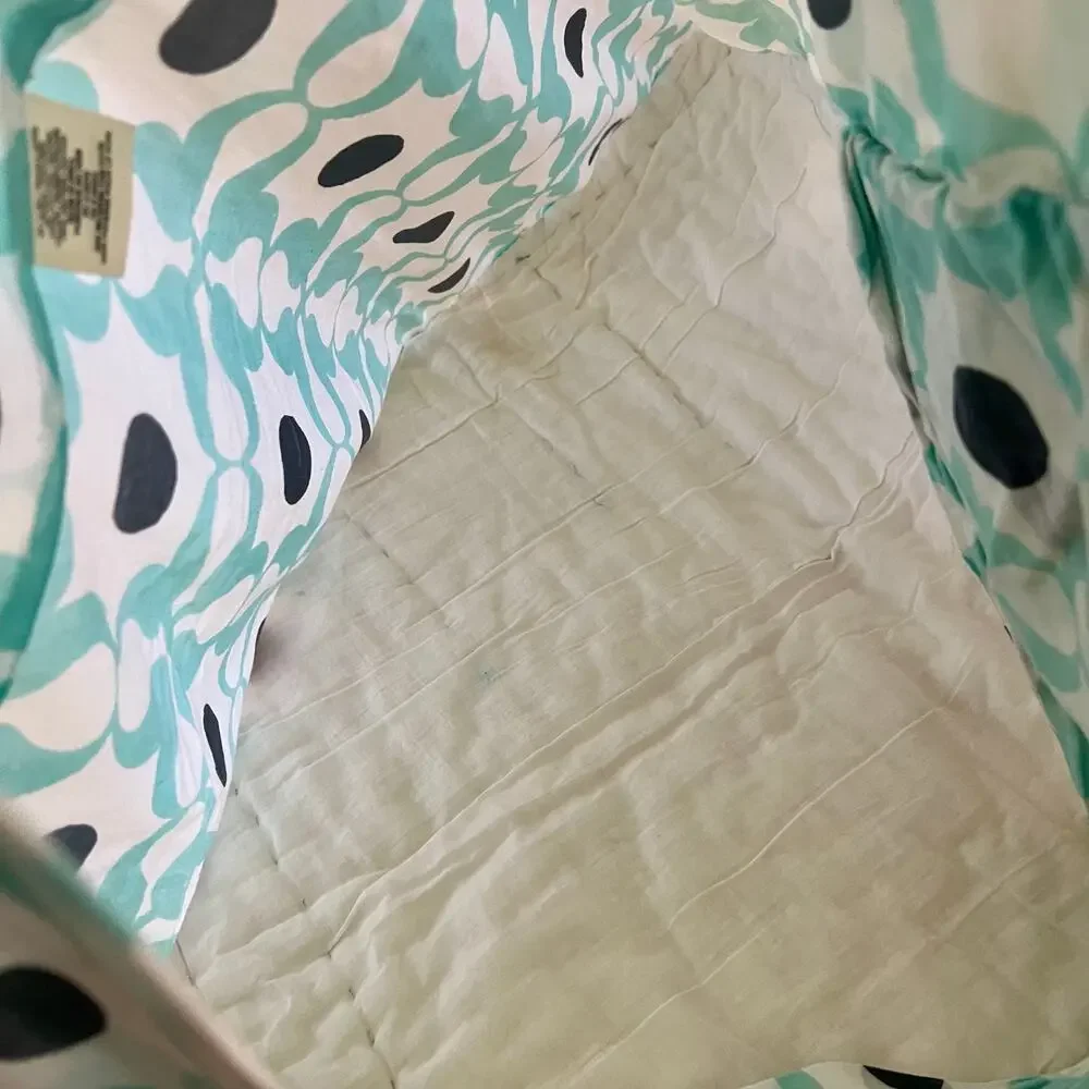 Anthropologie Lilla Patchwork Euro Sham 26x26 Cotton Quilted Pillow Cover Boho